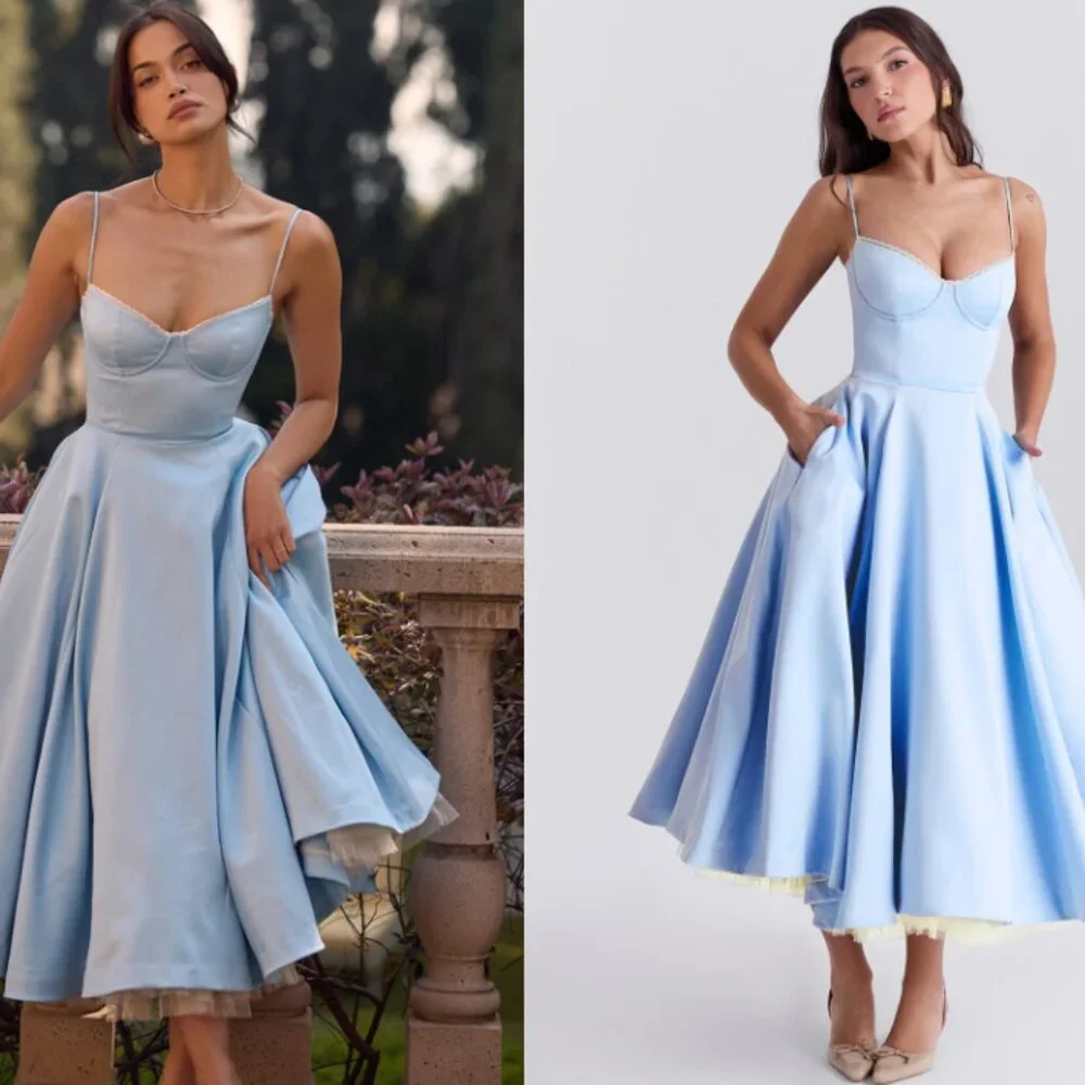 HOUSE OF CB 'Mademoiselle' Cinderella Blue Tulle Midi Dress NWOT - Picture 3 of 12